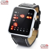 Relógio LED - Pulseira de Couro